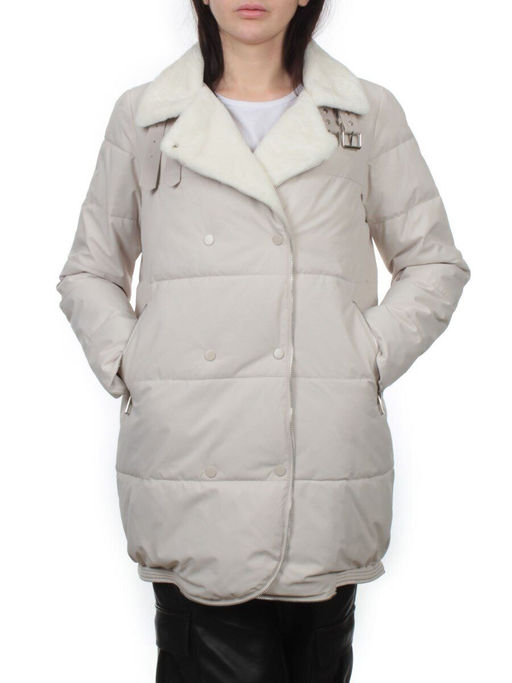 S24-236 LT. BEIGE Куртка демисезонная женская (100 гр. холлофайбер) - Fashion фото 3