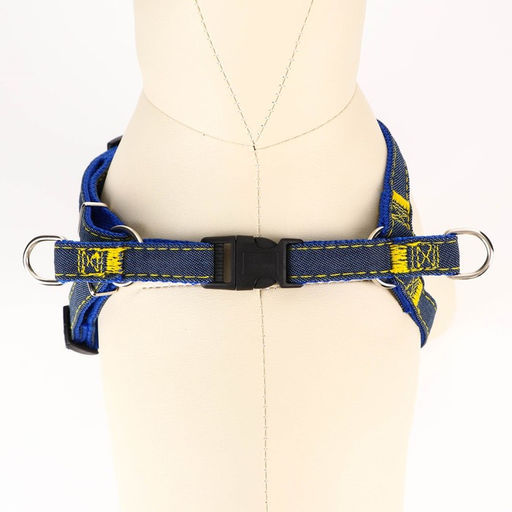 Шлейка Джинс, синий подклад, ширина 1,5 см, ОШ 35-50 см, ОГ 35-50 см - Пижон фото 4