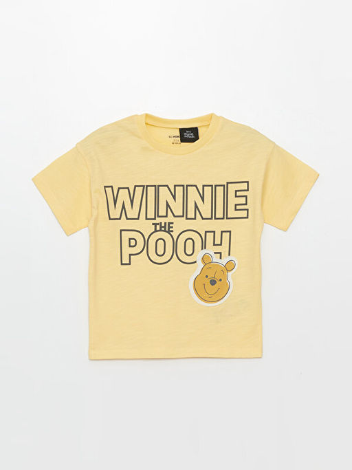 Bisiklet Yaka K?sa Kollu Winnie The Pooh Bask?l? Erkek Bebek Ti??rt ve Pantolon 2li Tak?m - Waikiki фото 2