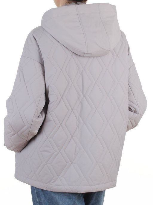 BM4836 LT. GRAY Куртка стеганная демисезонная женская (50 гр. холлофайбер)