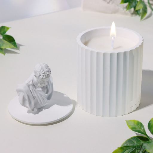 Ароматическая свеча в подсвечнике Микеланджело, 13?7 см, голубые колокольчики, соевый воск,160 г