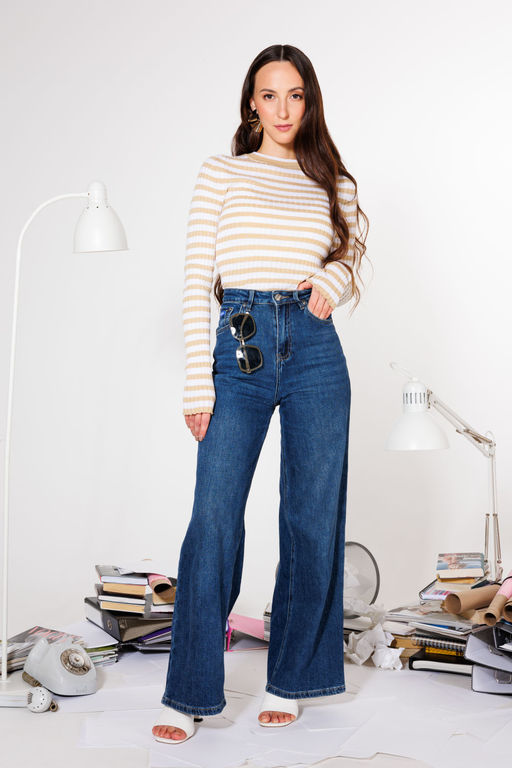 Джемпер KOKOdea 21-026 бело-бежевый  фото 4