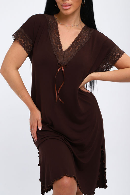 Ночная сорочка из вискозы Олеся шоколад - Амадэль фото 17