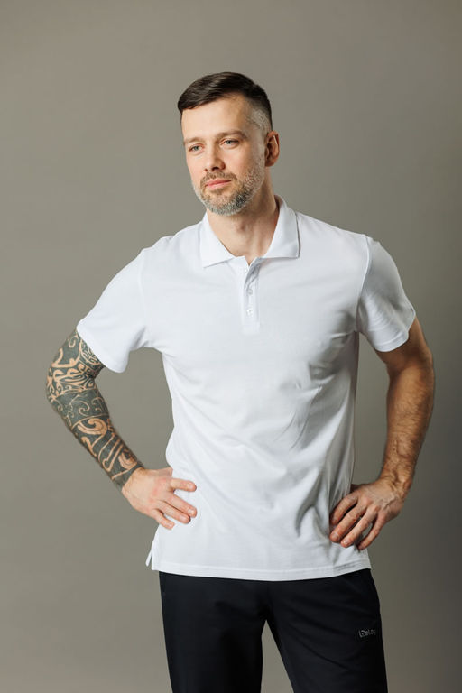 Спортивная футболка-поло 92% хлопок, 8% лайкра