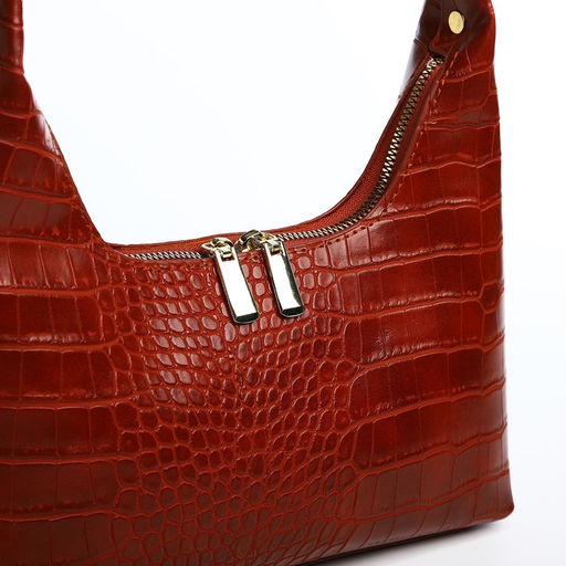 Сумка-багет на молнии, цвет бордовый - Simaland фото 4