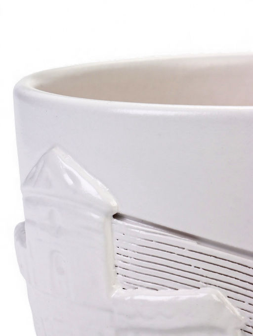 Горшок цветочный с поддоном 1,4 л, d15/h13 см белый керамика, "Голландия" (М)