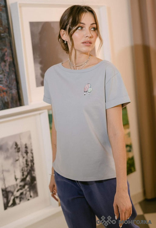 Футболка с подворотом и принтом (арт. 101039-3), ООО МОНГОЛКА  фото 4