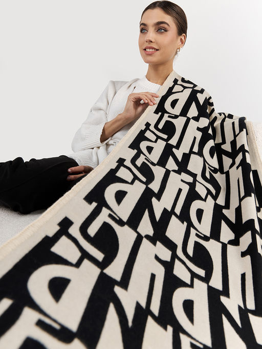 в составе ШЕРСТЬ  и КАШЕМИР Большой, мягкий, теплый  двусторонний палантин - Tantino фото 5