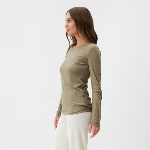 Лонгслив женский KAFTAN: Basic line, хаки, размер 50-52