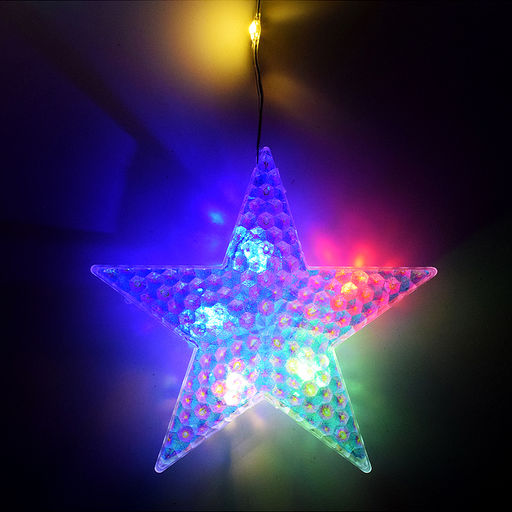 Электрогирлянда со звездами, цветная