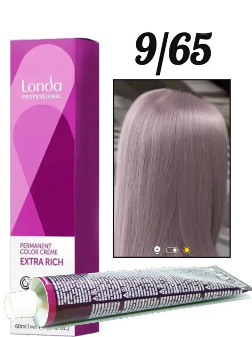 Стойкая краска 9/65 очень светлый блонд фиолетово-красный LondaColor