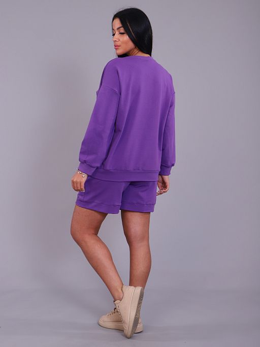 РАСПРОДАЖА Костюм(свитшот+шорты) 910/сиреневый - Ihomelux фото 5