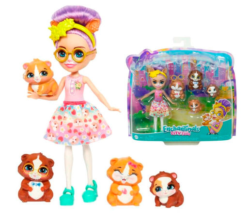 Mattel. Кукла "Enchantimals Glee Guinea Pig & Family" Морская свинка и ее семья арт.HHB84