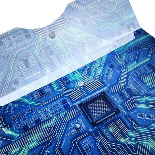 Папка-конверт Чип на кнопке А4, 350 мкр, синяя - Simaland фото 3