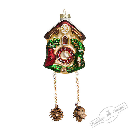 Часы-ходики с шишками (стекло) 7,5х4х11 см