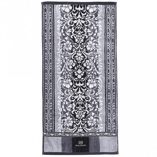 "Missoni-3025" Полотенце махровое 50х90см, плотность 375гр/м2, 100% хлопок, велюр, серый (синий), Bolangde (Китай)