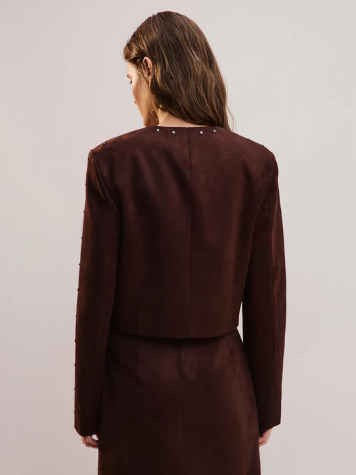 Жакет замшевый с заклепками / Zarina  фото 8