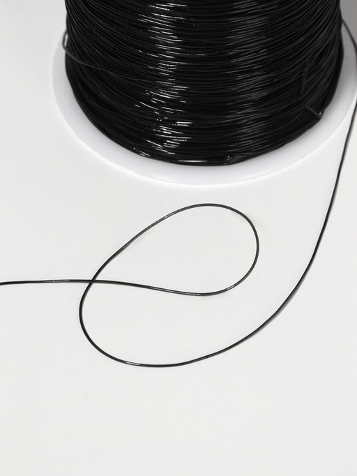 Цена за 3 шт. Нить для плетения, эластичная, 100±1 м, d=0.4 мм, чёрная