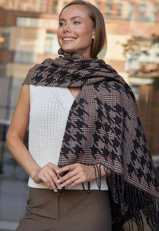 в составе ШЕРСТЬ и КАШЕМИР Большой, мягкий, теплый двусторонний палантин. - Tantino фото 9