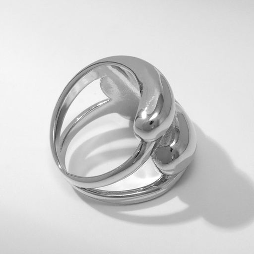 Кольцо металл Тренд капли, цвет серебро, размер 16 - Qf фото 2