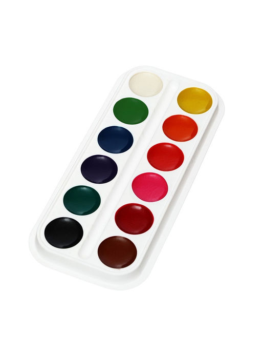 Акварель Calligrata, 12 цветов, без кисти, картон, МИКС