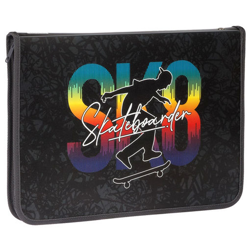 Папка для труда А4, молния вокруг ArtSpace "Skateboard" (ПТР-5_48956) откидная планка