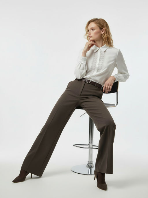 Блузка с кружевом OD-808-5 белый