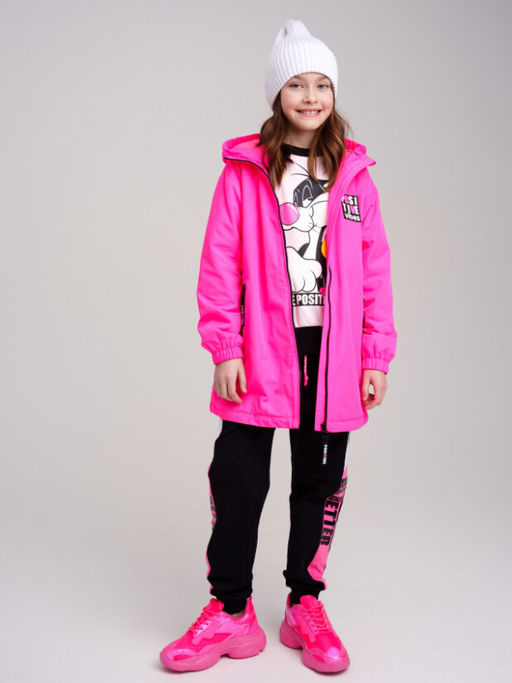 12321133 Куртка с полиуретановым покрытием для девочек (ветровка)