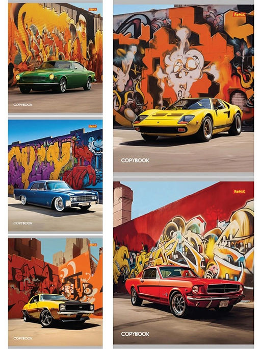 Цена за 2 шт. Тетрадь 48л. Profit "Авто на фоне граффити" клетка (48-5746)