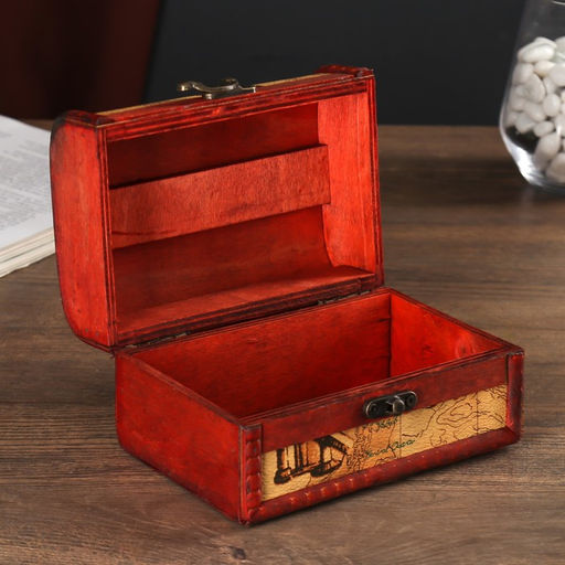 Шкатулка для украшений «Сундук. Карта странника», для мелочи, дерево, 10.5×15×9 см