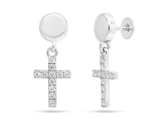 Серьги из серебра куб.циркон., С2500р200