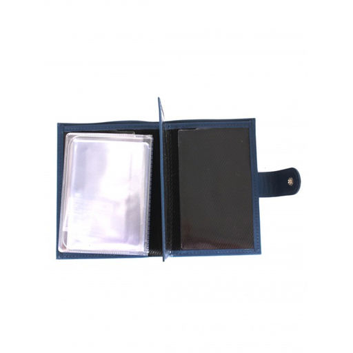 Обложка для авто+паспорт-Croco-ВП-1022 с хляст, двойн стенка, натуральная кожа синий бергамо (47) 264817  фото 3