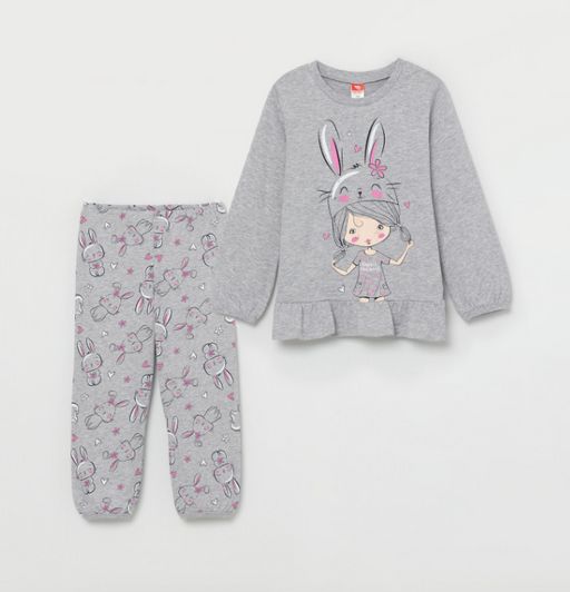 CRB wear/CSKG 50036-11 Комплект для девочки (джемпер, брюки), светло-серый меланж/Ex.Cherubino  фото 3