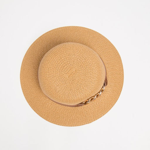 Шляпа женская с цепочкой MINAKU цвет бежевый, р-р 58  фото 2