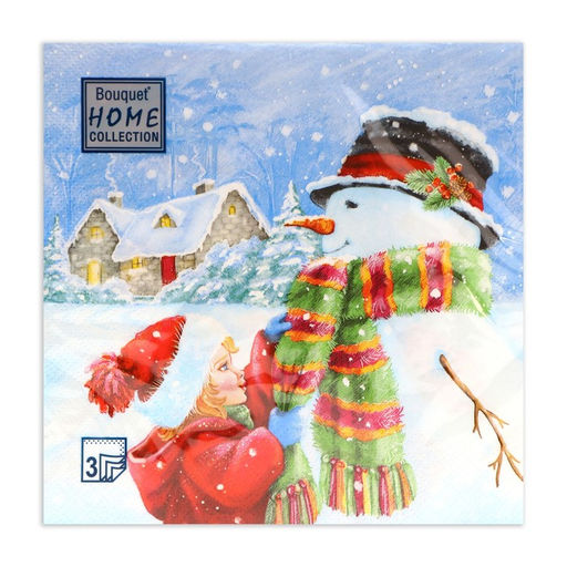 Цена за 3 шт. Салфетки новогодние бумажные Вместе теплее, 3 слоя, 33?33 см, 20 шт.