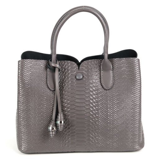 Женская кожаная сумка тоут под змею 5321-220 Грей