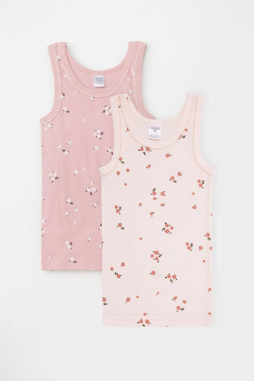 К 1181-2уп/розовый жемчуг,розовый,букетик майка для дев - Crockid фото 2