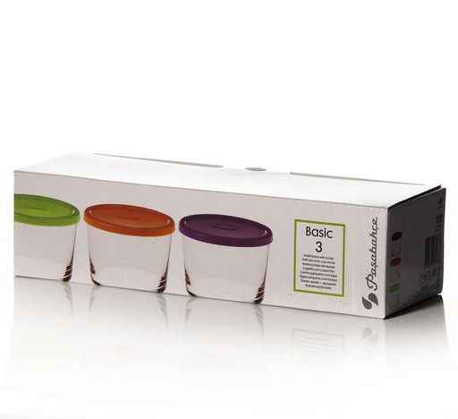 BASIC Набор банок малых с цвет. крыш., 3 шт, 220 мл арт. 98740 (1053993)