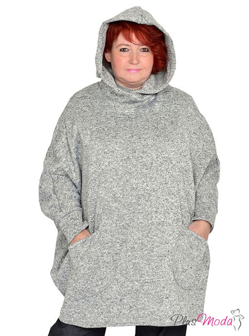Жакет-пончо Модель №1598 размеры 44-84 - Plusmoda фото 4