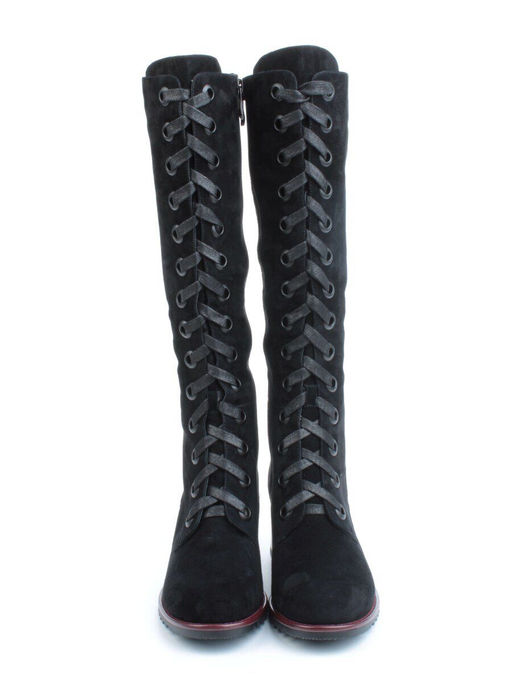 02-KF20025 BLACK Сапоги зимние женские (натуральная замша, байка и натуральный мех) - Фабричный китай фото 7