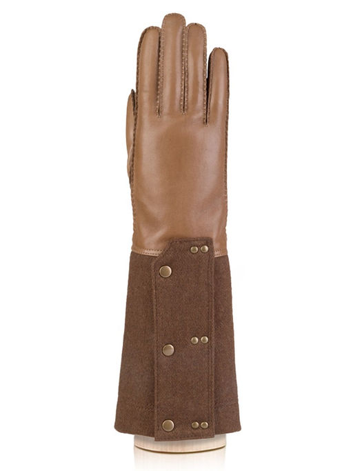 Перчатки женские ш+каш. F-HS0097 taupe/brown - Eleganzza фото 3
