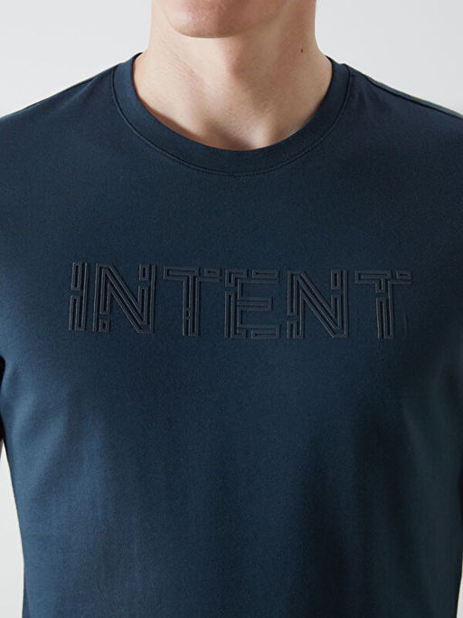 Bisiklet Yaka Bask?l? Penye Erkek Ti??rt