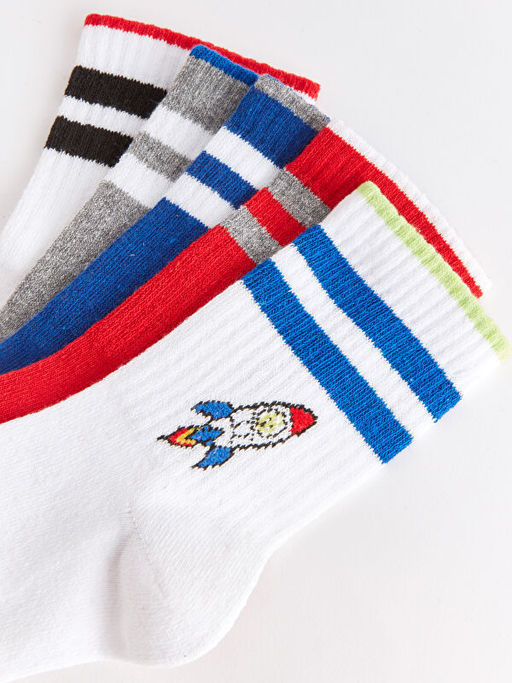 Desenli Erkek ?ocuk Soket ?orap 5li - Waikiki фото 3