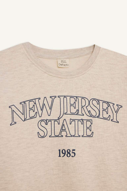 Толстовка обычного кроя с принтом для мальчиков с круглым вырезом - Defacto фото 8