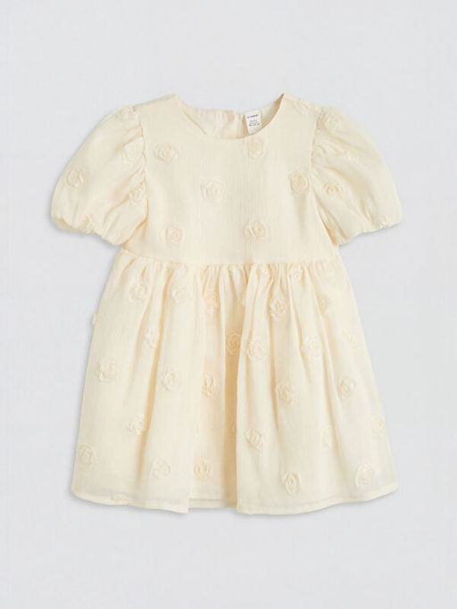 ?i?ek Kabartmal? K?z ?ocuk Elbise