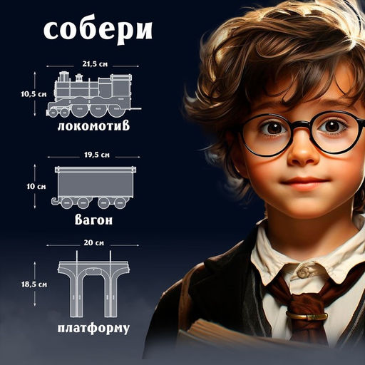 Конструктор 3D «Волшебный экспресс», 79 деталей