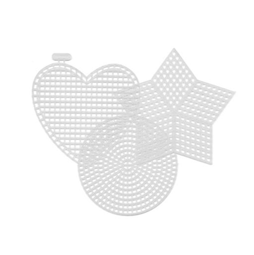 Канва KPL-09 Gamma пластиковая АССОРТИ 100% полиэтилен 5 х 3 шт малое (круг+сердце+звезда)  фото 5