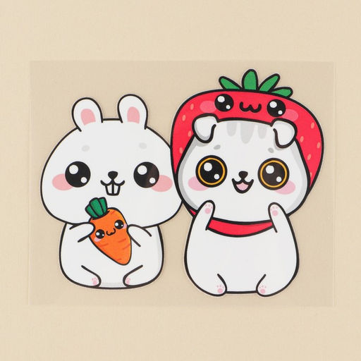 Термонаклейка для текстиля «Кролики», 8.97 × 7,07 см