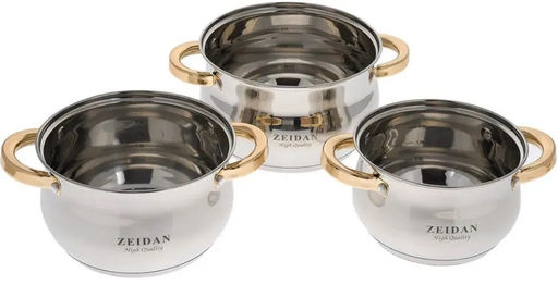Набор посуды нерж ZEIDAN 6 пр (2,1л, 3л, 4л) с крыш, арт. Z-50605