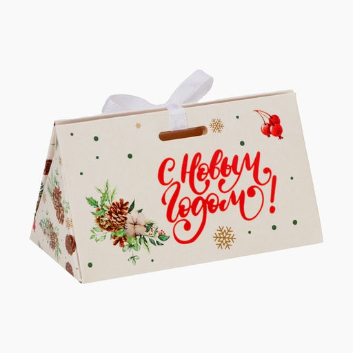 Цена за 5 шт. Бонбоньерка новогодняя, подарочная упаковка С Новым годом, 10?5.5?5 см - UPAK LAND фото 3